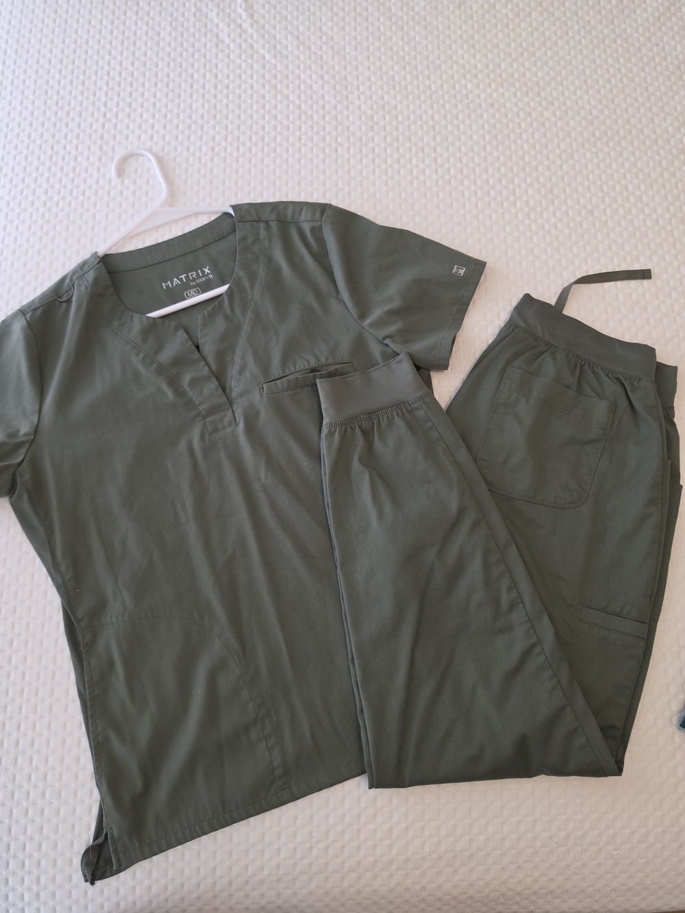 Matrix Olive Green Scrub Top and Jogger Pants Set